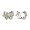 Brass Micro Pave Cubic Zirconia Connector Charms KK-E068-VB405-1
