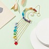 Glass Star & Natural Pearl Pendant Decoration HJEW-JM01183-01-3
