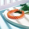 Glass Seed Beaded Bracelet with Brass Magnetic Clasp BJEW-JB07802-03-2