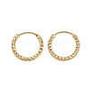 Brass Textured Hoop Earrings EJEW-F378-03B-G-2
