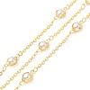 ABS Plastic Imitation Pearl Flat Round Link Chains CHC-A006-10G-4