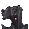Natural Red Jasper Rhombus Dangle Earrings EJEW-MZ00632-02-3