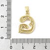 Brass Micro Pave Cubic Zirconia Pendants ZIRC-C012-01G-07-3