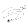 Zinc Alloy Crystal Rhinestone Sport Ball Pendant Cable Chain Necklaces NJEW-U024-01P-05-4