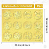 6 Patterns Aluminium-foil Paper Adhesive Embossed Stickers DIY-WH0451-005-1