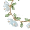 Flower Leaf Shell Pearl & Acrylic Charm Bracelets BJEW-TA00535-02-3