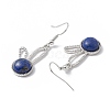 Natural Lapis Lazuli Rabbit Dangle Earrings EJEW-A092-05P-21-3
