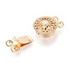 Rack Plating Flower Brass Box Clasps X-KK-QA183-99G-2