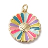 Rack Plating Brass Enamel Pendants KK-B092-24G-1