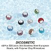 60pcs 10 colors 304 Stainless Steel European Beads FIND-DC0001-26-4