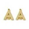 Rack Plating Brass Letter Connector Charms KK-C007-38G-A-2