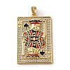 Brass Micro Pave Cubic Zirconia and Enamel Pendants KK-Q098-17G-B-1