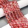 Frosted Transparent Glass Bead Strands GLAA-P065-8mm-06-1