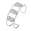 Non-Tarnish 304 Stainless Steel Wide Textured Open Cuff Bangles BJEW-Q348-05P-08-1