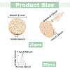 20Pcs Brass Stud Earring Findings KK-DC0001-34-2