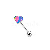 304 Stainless Steel & Acrylic Straight Barbell Tongue Rings FS-WG7AF88-04-1