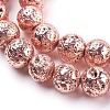 Electroplated Natural Lava Rock Bead Strands X-G-E429-01-10mm-RG-1