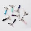 Brass Natural & Synthetic Mixed Stone Pendants G-O160-04-1