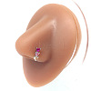 Triple Heart Brass Cubic Zirconia L-Shaped Nose Rings/Cartilage Earrings FS-WG6E3C9-01-2