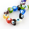 Heart Evil Eye Lampwork Bead Strands LAMP-R119-M-2