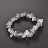 Chips Natural Fluorite Beaded Stretch Bracelets BJEW-JB01826-01-6