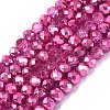 Transparent Electroplate Glass Beads Strands EGLA-Q131-01A-08-1