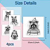 4Pcs 4 Styles PVC Stamp DIY-WH0487-0076-8