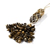 Natural Tiger Eye Reiki Healing Wall Hanging Pendant HJEW-C005-01H-2