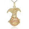 Golden Tone Brass Hollow Round Cage Pendants KK-J242-05G-1