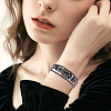 2Pcs 2 Colors Alloy & Leather Cord Bracelets for Men Women BJEW-CL0001-57-5