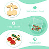 12Pcs 12 Styles 304 Stainless Steel Enamel Charms STAS-TA0003-33-5