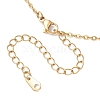 Brass Macrame Pouch Natural Rose Quartz Inside & 304 Stainless Steel Pendant Necklaces for Women NJEW-JN05607-02-7