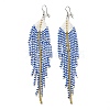 Bohemia Woven Glass Seed Bead Dangle Earrings EJEW-A046-04D-1