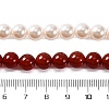 Natural Carnelian(Dyed & Heated) & Shell Pearl Round Beaded Necklaces NJEW-U026-23G-5