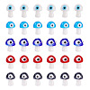 50Pcs 5 Colors Handmade Evil Eye Lampwork Beads Strands LAMP-TA0001-90-2