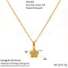 304 Stainless Steel Crystal Rhinestone Pendant Necklaces for Women WG594E0-04-1