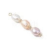 Three-Color Natural Pearl Potato Beaded Connector Charms PALLOY-JF04904-02-3