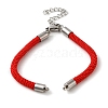Milan Cord & 304 Stainless Steel Bracelets Making MAK-H004-01B-P02-1