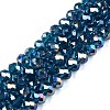 Electroplate Glass Beads Strands X-EGLA-A044-T8mm-B27-1