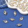 SHEGRACE Brass Pave Cubic Zirconia Square Connector Charms XGRQ2O831-440A-G-4