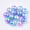 Rainbow ABS Plastic Imitation Pearl Beads OACR-Q174-6mm-02-1