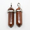 Synthetic Goldstone Double Terminated Pointed Pendants G-N0037-01-1