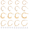 16Pcs 4 Style Brass Ring Stud Earring Findings KK-BC0013-48-1
