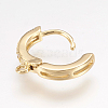 Brass Huggie Hoop Earring Findings X-KK-L152-20-3