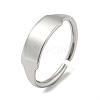 Non-Tarnish 304 Stainless Steel Blank Rectangle Open Cuff Rings for Women RJEW-D022-02P-1