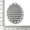 Tibetan Style Antique Silver Alloy Flat Oval Pendant Cabochon Settings LS-TIBEP-M022-58AS-4