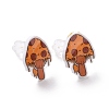 Acrylic Cartoon Mushroom Stud Earrings with Platic Pins for Women EJEW-F293-03D-2