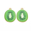 Light Gold Alloy Enamel Pendants X-ENAM-S126-124-2