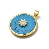 Brass Micro Pave Cubic Zirconia Pendants KK-C090-07G-3