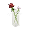 Handmade Lampwork Birthday Flower & Vase Set for Tabletop Display LAMP-D007-002F-1